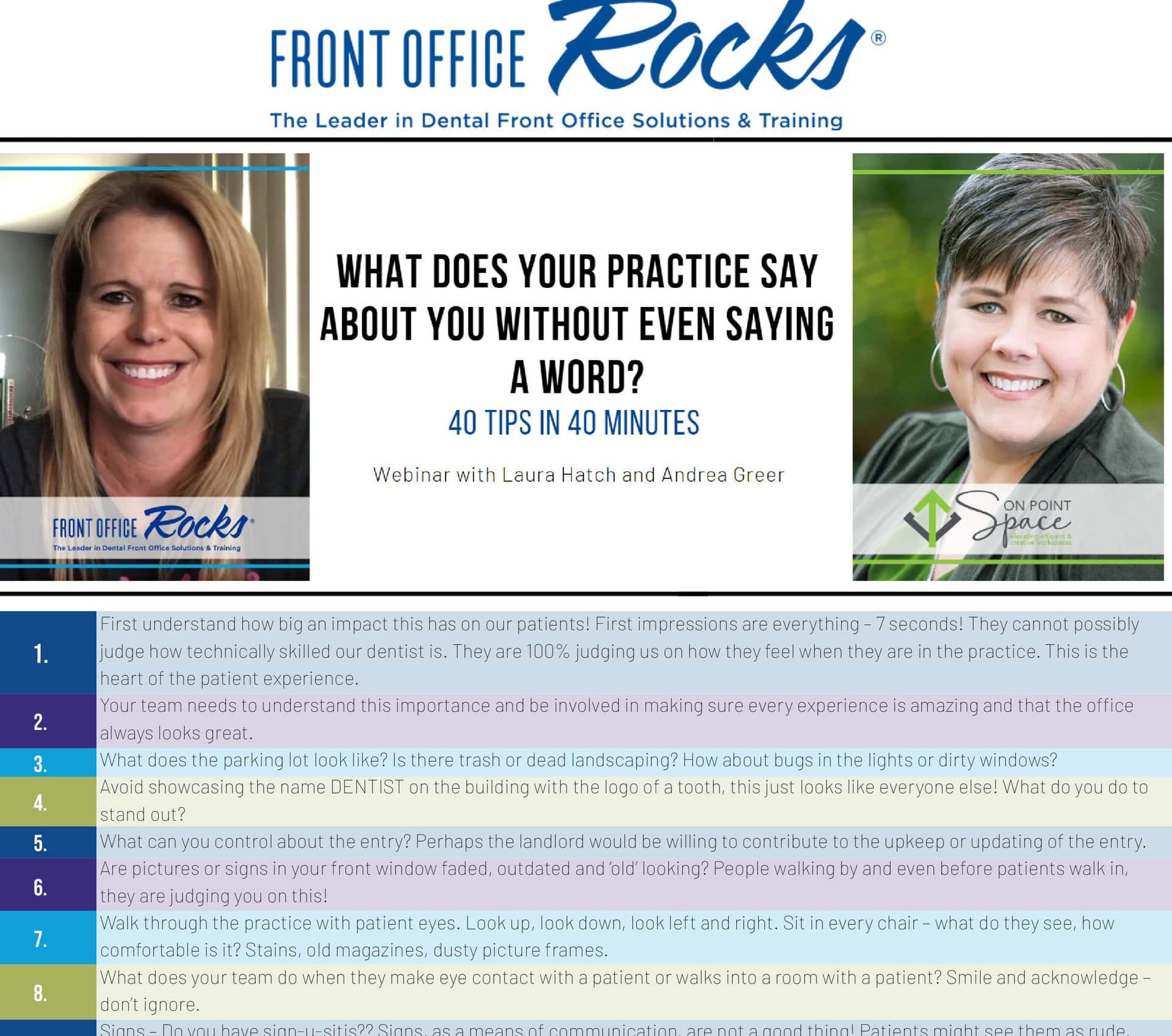 Webinar checklist 40 tips what does your practice say to you without even saaying a word